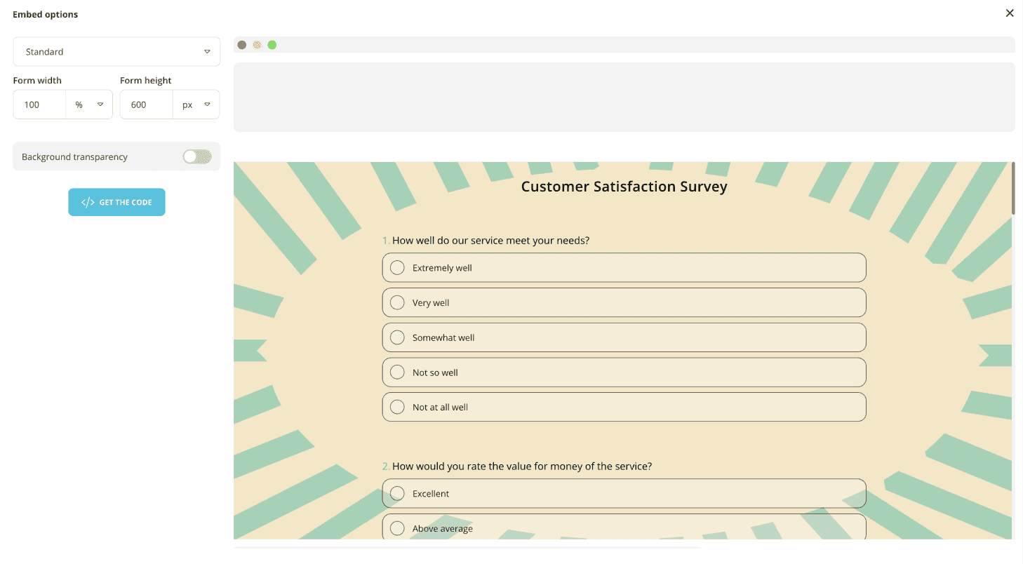 Customer Satisfaction Survey on Website