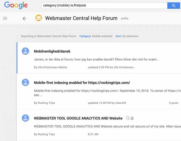 Google Webmaster Central Help Forum