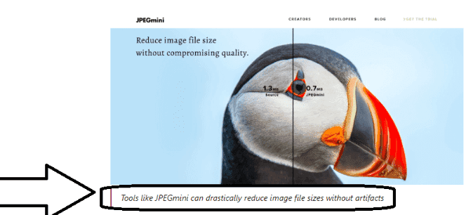 Image caption - use natural language and relevant keywords