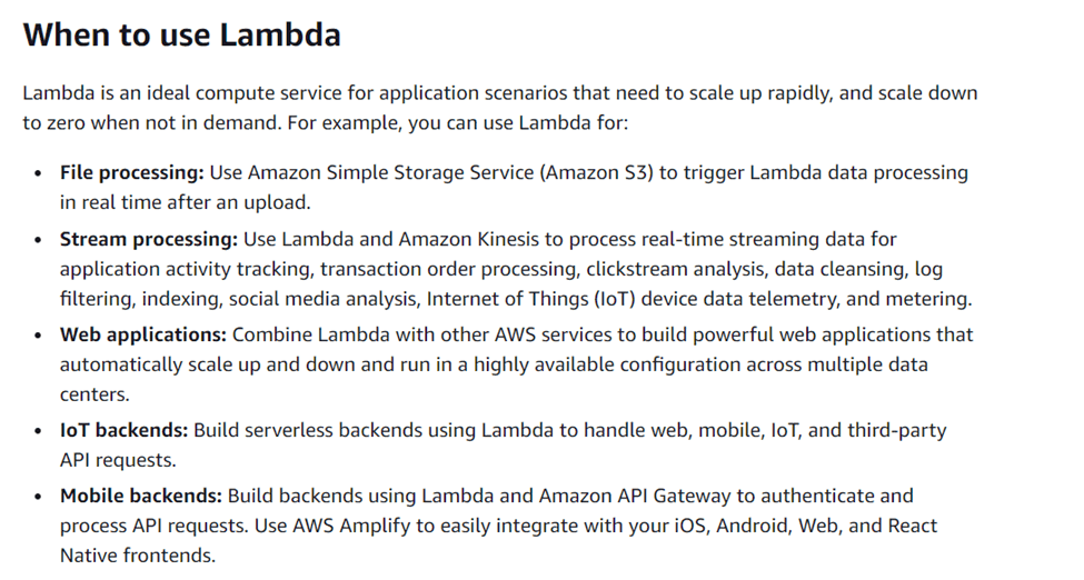 When to use Lambda