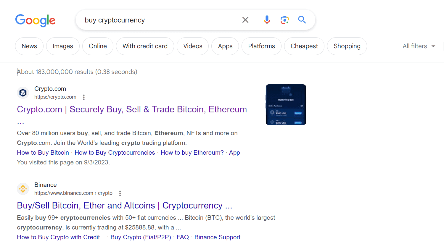 Buy cryptocurrency - Google search