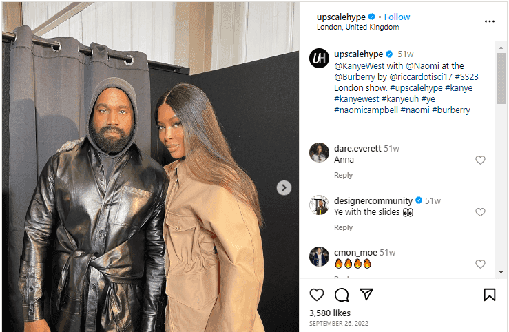 Burberry collaborated with supermodel Naomi Campbell - Instagram