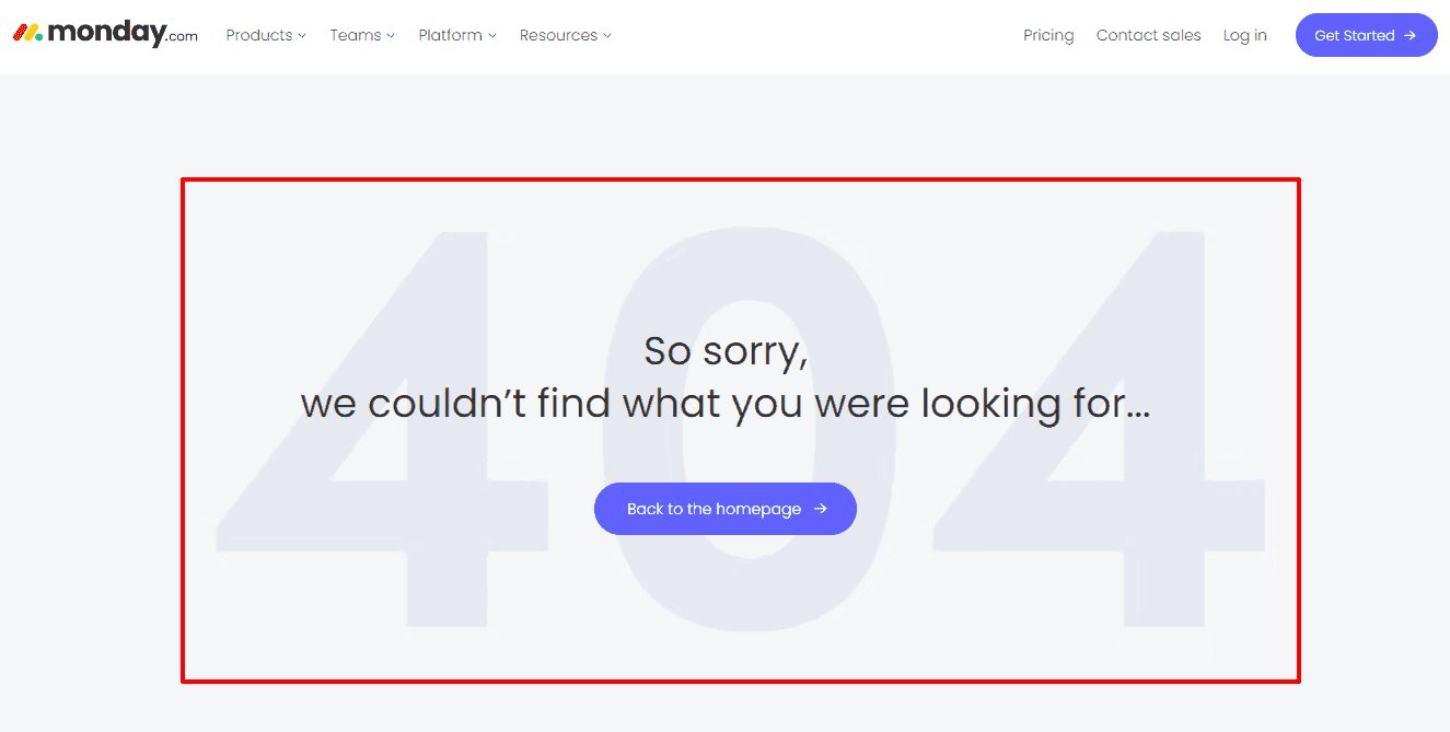 404 error page