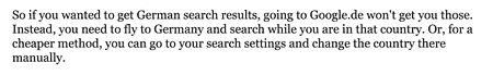 Google SERP results relevant for the country - Barry Schwartz quote