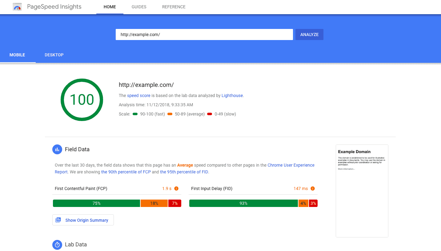 Google speed optimization