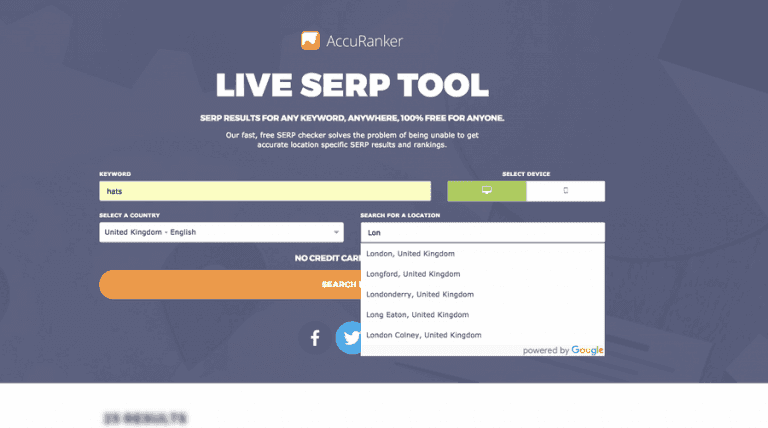 Accuranker live SERP tool